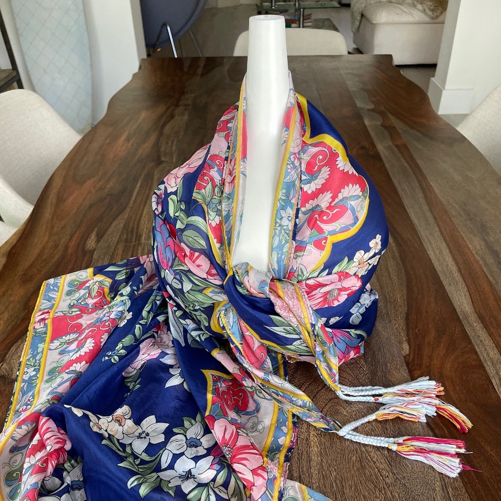 Johnny Was 100% Silk Scarf - Square. NWOT. Perfect Condition.